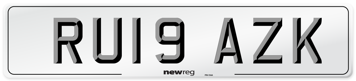 RU19 AZK Number Plate from New Reg